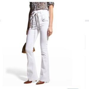 Veronica Beard White Button-Detail Pants